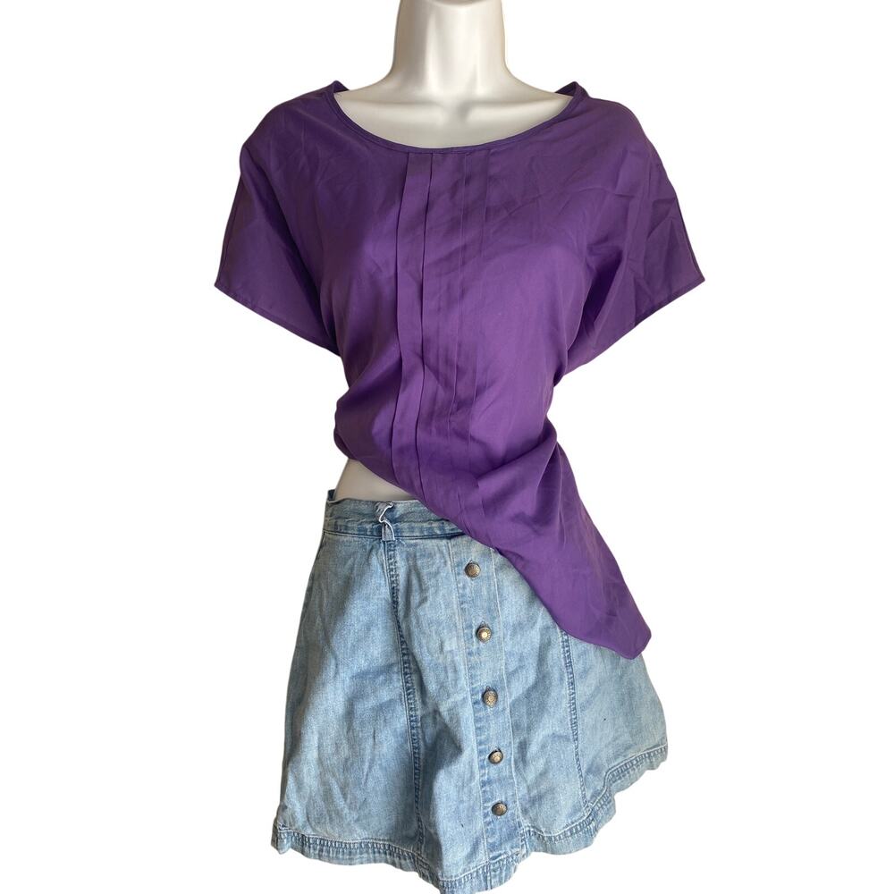 Vintage Jessica Michelle Women's Plus Size 2X Purple Minimalist Feminine Blouse